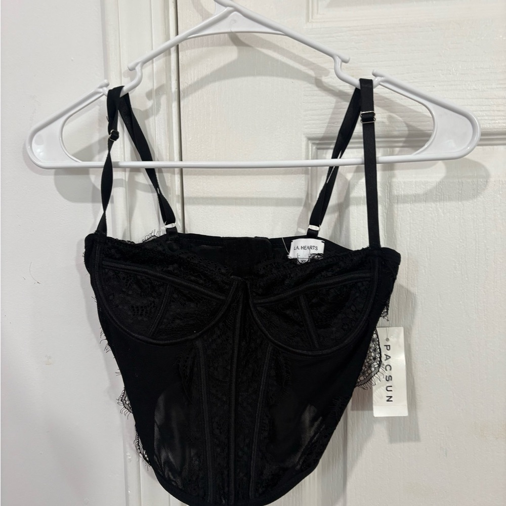 Pacsun Black Lace Corset Top